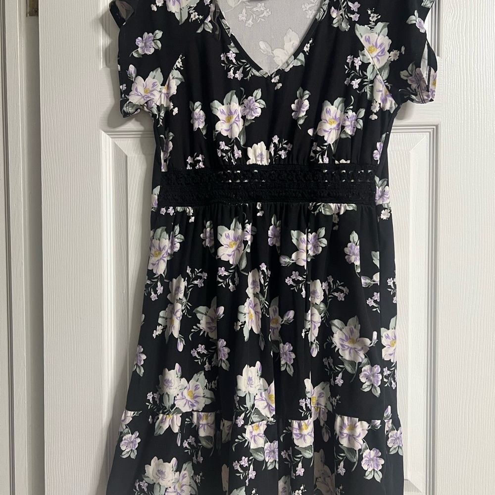 Floral Black Dress